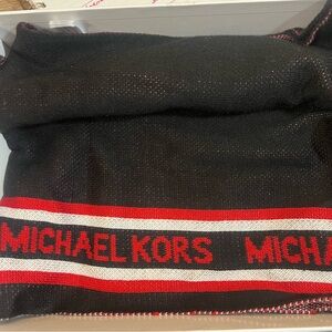 Michael Kors Black and Red Logo Scarf